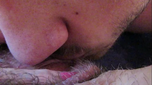 Big clit licking and sucking until she cums hard hairy girlfriend huge orgasm in close up
