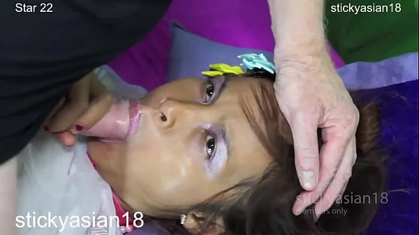 Star licks the cock & takes it in her mouth for Semen Spray Ending StickyAsian18