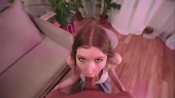 Stepsister horny with dildo riding and wanted more. Sex in different posses and CumShot in  DeepThroat Upside down