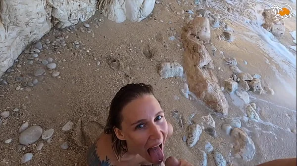 Wild hard fucking on beach hiding from tourists