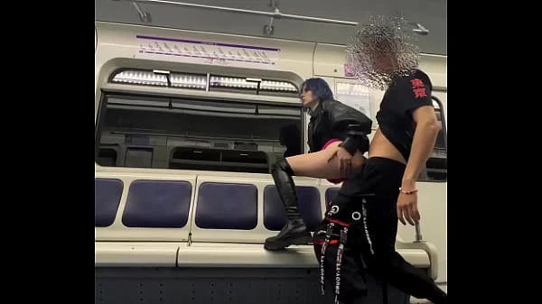 Public sex in a train car in the subway