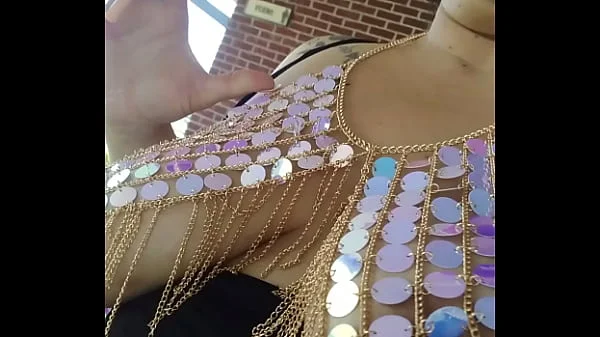 My wife is a sexy exhibitionist, i love to see her flashing her big pierced tits.