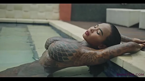 SANKTOR 117 - FULL INKED JAPANESE GIRL MASTURBATES IN THE SWIMMING POOL