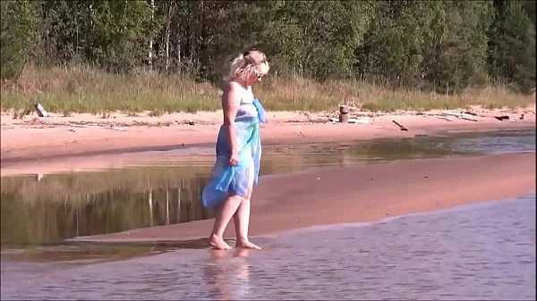 Pretty woman on the beach, sweet blonde))