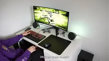 Stepson caught his stepmother watching porn and fucked her then cumming inside pussy