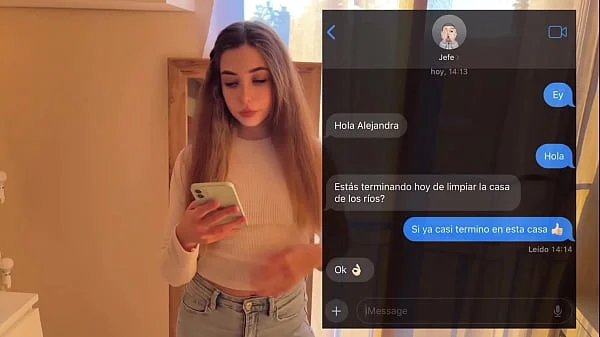 I'm going to clean a new client's house, I didn't want to go but my boss needed me, the client caught me by surprise and fucked my pussy very hard, he came inside me