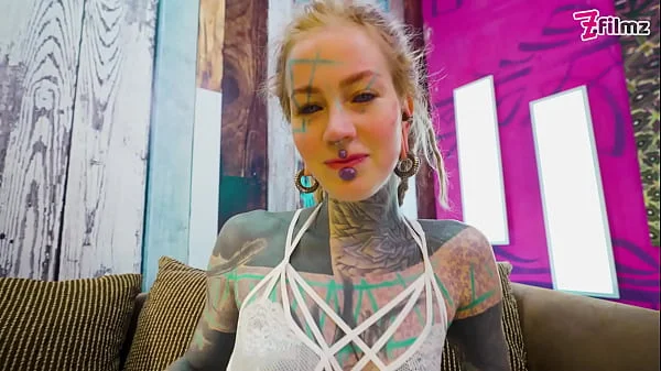 Cute Tattooed girl in Lingerie gaping her asshole wide, fucking herself with big toy, anal prolapse