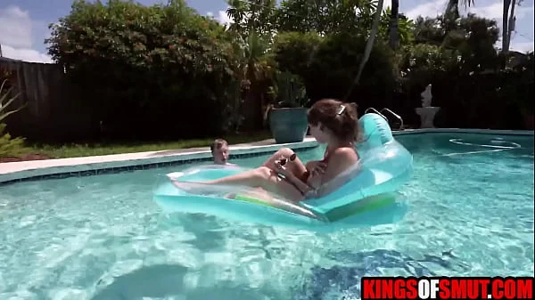 Step son caught step mom masturbating in swimming pool | Kat Marie