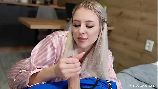 The stepmother shares a bed with her stepson. Fucked my step mother and cum on her face