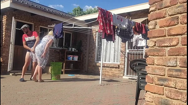 Cuckold Troubled man fucking my wife outdoors