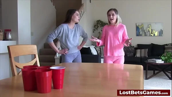 Strip Pong with the loser licking the winner's pussy