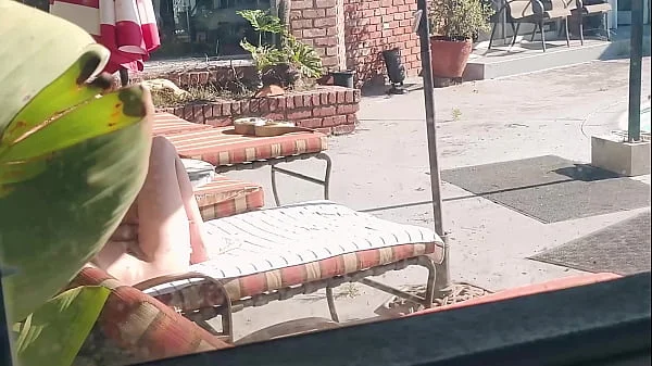 Kristi Love watched while naked poolside