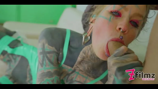 Tattooed hippie ANAL lover stretching her ANAL and pushes out her prolapse and gets fucked by a big dick