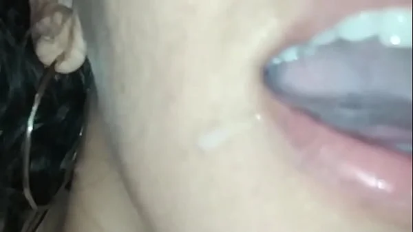 My wife asking me for vitamin, real amateur housewife getting a lot of massive cum in mouth in a facial cum shots