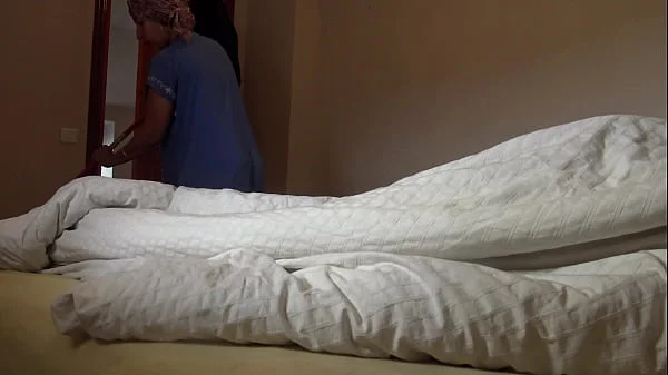 A Muslim maid is disturbed when a French guest shows his big black cock