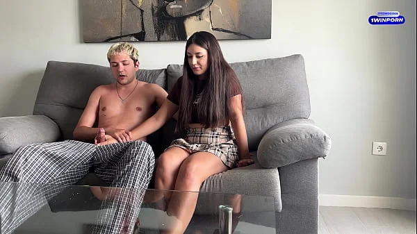 I Just Wanted Prank My Step Brother... But He Start Jerk Off On The Couch Thinking He Alone in Room!!