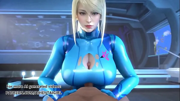 Metroid Samus Aran cosplay Titjob | Uncensored Hentai AI generated