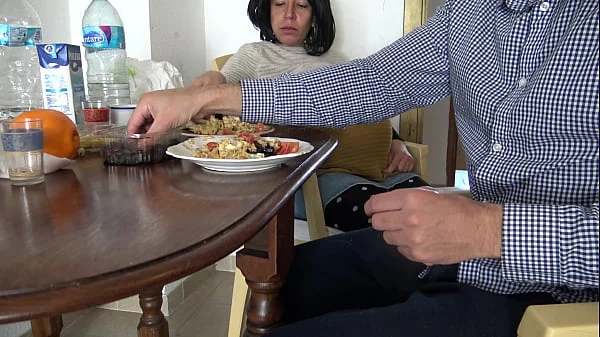 hot pregnant algerian milf and masturbating stepson during breakfast