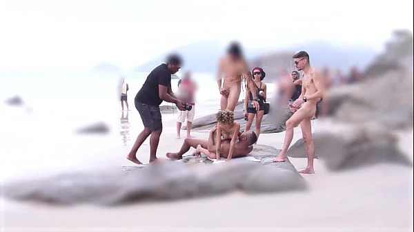 Daped-In-Public #4 : Skinny petite Brazilian Larinha Small fucked at the beach in front of people (DAP, Anal, 0% pussy, ATM, gapes, slim girl, monster cocks, BBC) OB303