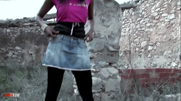 Amazing big tits black babe Tyra Lewis outdoor anal fucking