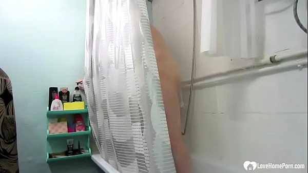 Blonde stepmom jerks and sucks off her stepson