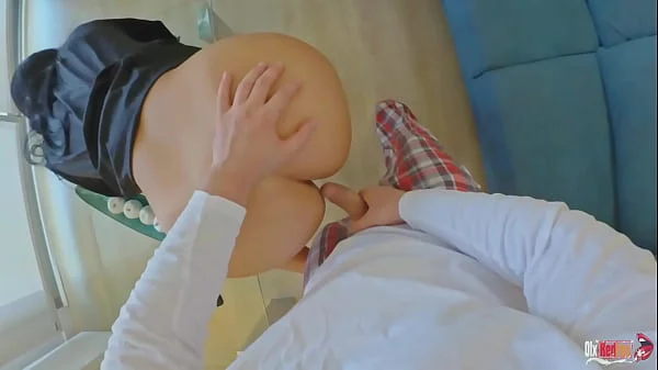 Stepmother Accidentally Sat on Stepson's Cock with Her Naked Pussy