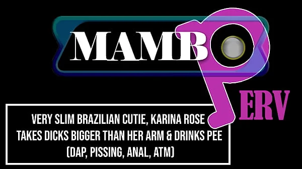 Very slim Brazilian cutie, Karina Rose takes dicks bigger than her arm & drinks p1e (DAP, Dry version, Anal, ATM), 4on1, slim, monster cocks) OB441