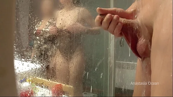 Stepmom came to his bathroom, he started jerking, she likes to watch. My pervert family.