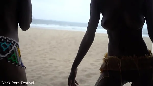 3 African tribe witches doing a dancing ritual for making rain