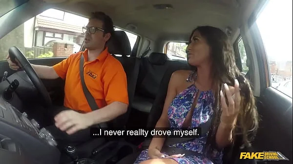 Fake Driving School - Posh cheating WIFE with BIG BOOBS fucks her driving instructor