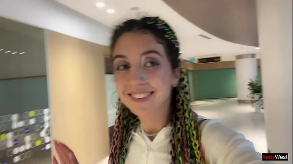 Crazy Cumwalk in Public Shopping Mall Blowjob in Public Toilet