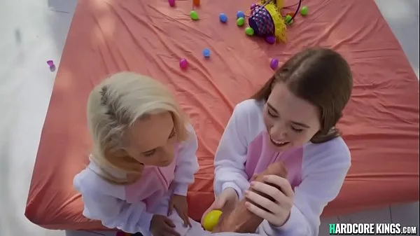 Big cock guy fucks sexy bunnies outdoor