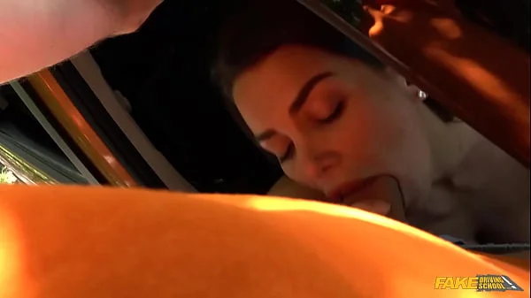 Fake Driving School - CHLOE LAMOUR makes her big boobs bounce in a hot car sex video