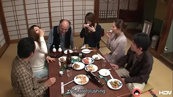 Cock hungry neighborhood babe Kiyoha Himekawa and her two slutty housewife friends Reika Sawamura and Toko Manaka invite horny guys over to service their hairy little fuck sticks in a wild orgy party