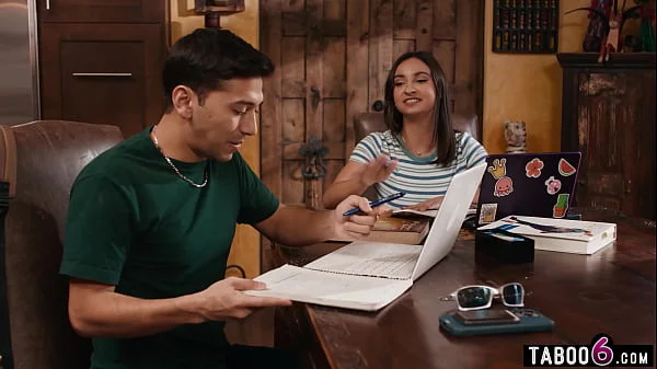 Huge tits latina lesbian teen Hailey Rose wants to try a cock for once