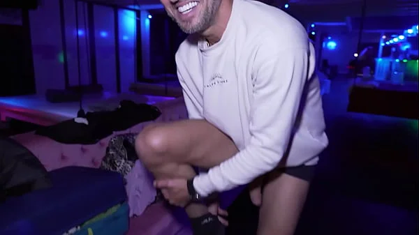 Behind the scene, Hot blonde and Brunette get fucked in a Swinger Club.