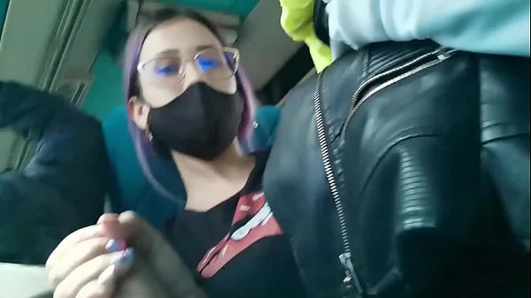 Blowjob and fucking with creampie in public service bus - BlakeProductions