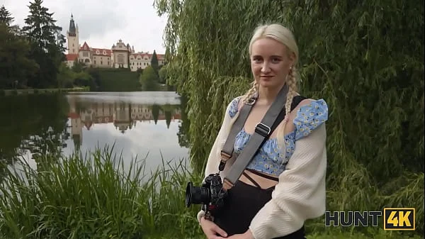 HUNT4K. Blonde babe was so sad so Hunter offered her fun and she loved to ride his big dick