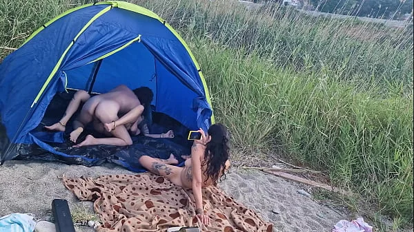 Spin the Bottle on the Beach – Unforgettable Holiday Sex with Two Stunning Girls - english subtitles