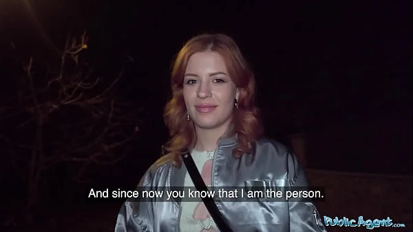 Public Agent Ginger haired babe squirts all over my cock