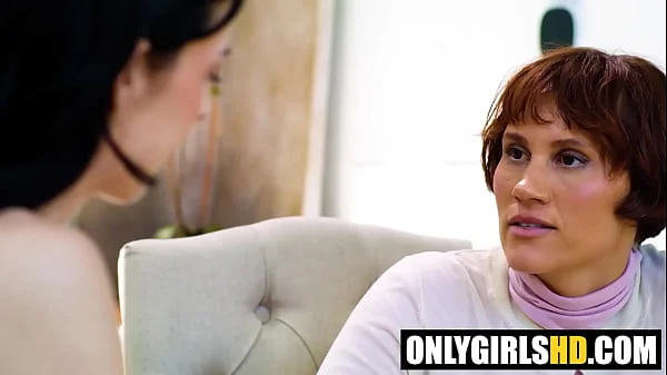 Secret Big Ass Fuck: Stepdaughter Rides Stepmom’s Strap-On Under Table!