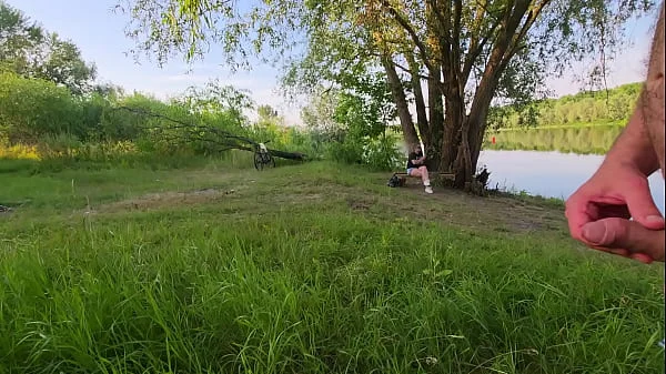 I approached this lonely girl and started jerking off my cock next to her. She sat silently watched and touch my cock when i cum