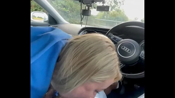 Step mom young make the best blowjob in public/car