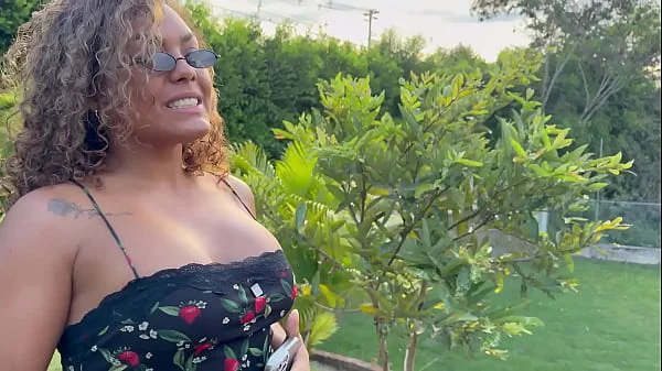 I help an stranger Ebony MILF with big boobs in exchange for a blowjob, and she can't resist fucking me bareback! - Danyel Mast & Carla Morelli