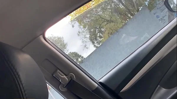 A stranger from side of road drains my balls right in the car