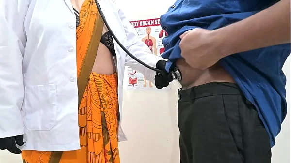 Sexy young doctor checking patients dick