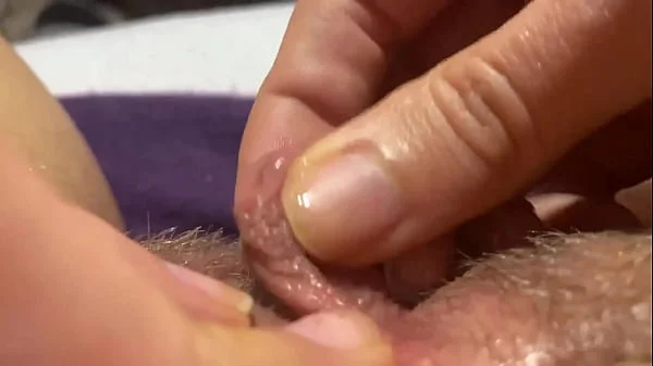 Big clit orgasm closeup