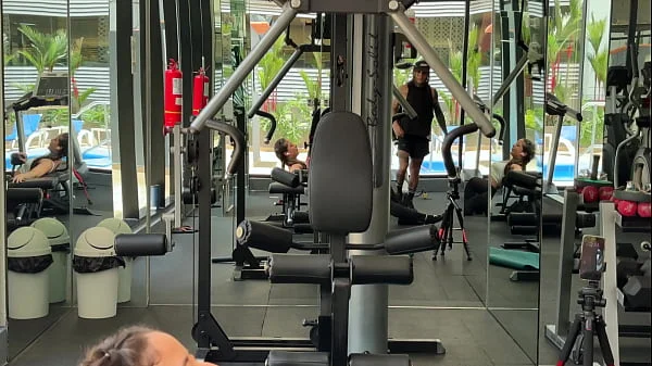 A sweaty, strong guy at the gym asks a neighbor in the building to smell his cock so he can fuck her later.