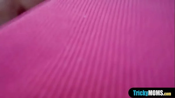 Stepmoms yoga exercise ends in a hot quickie fuck
