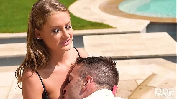 Bikini teen Tiffany Tatum gets her sweet wet pink fucked hard by the pool